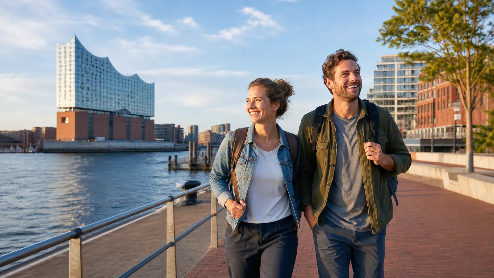 Menschen auf einer Tour im Urlaub, Küste oder Altstadt