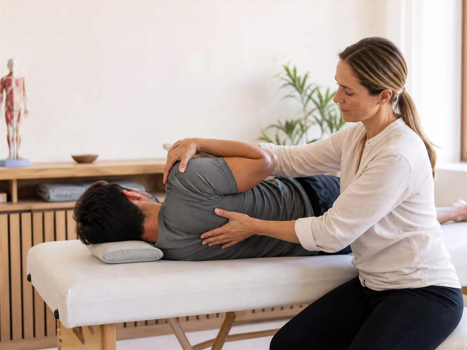 Osteopathische Behandlung auf der Behandlungsliege