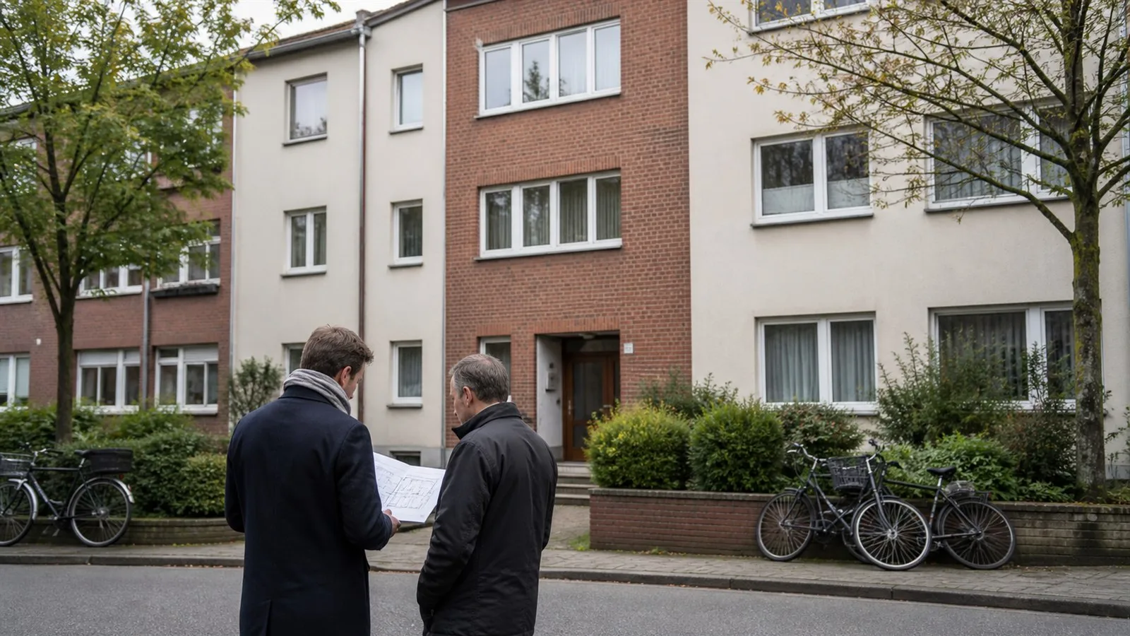 Mehrfamilienhaus als Anlageimmobilie, Straßenansicht im Hamburger Umland