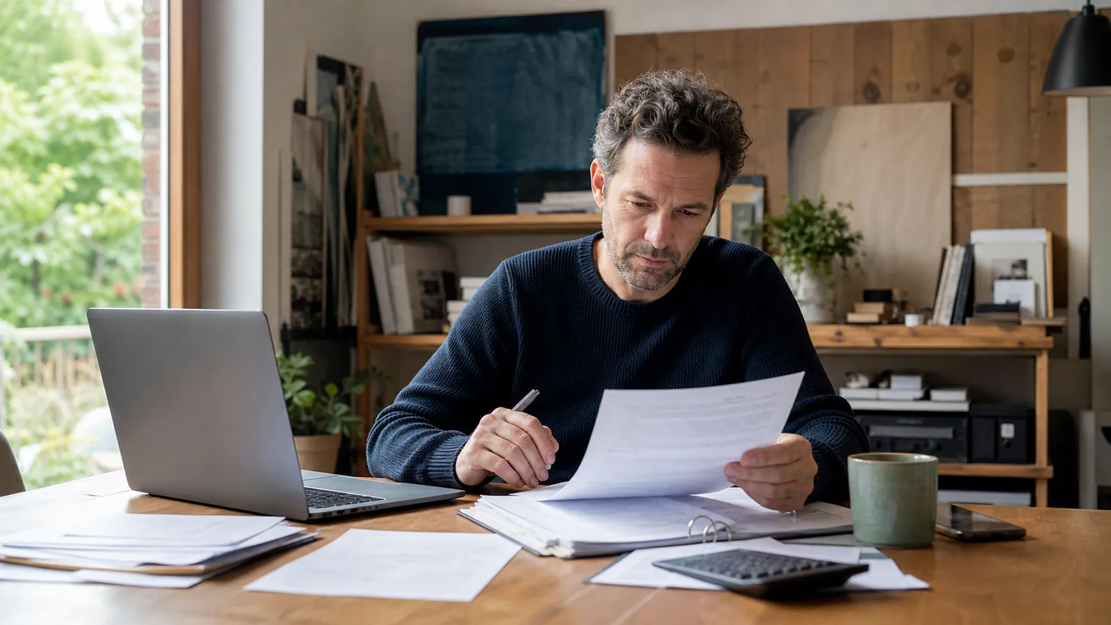 Selbstst&auml;ndige Person am Arbeitsplatz, ruhige Szene