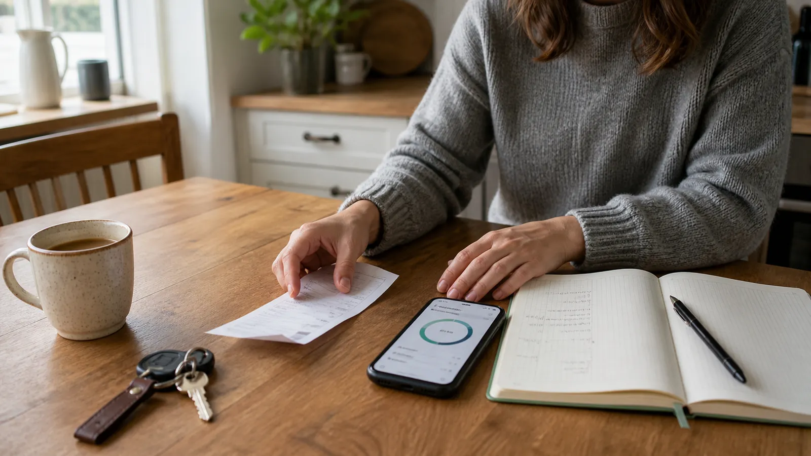 Alltagssituation zum Thema Sparen, ruhiges Motiv